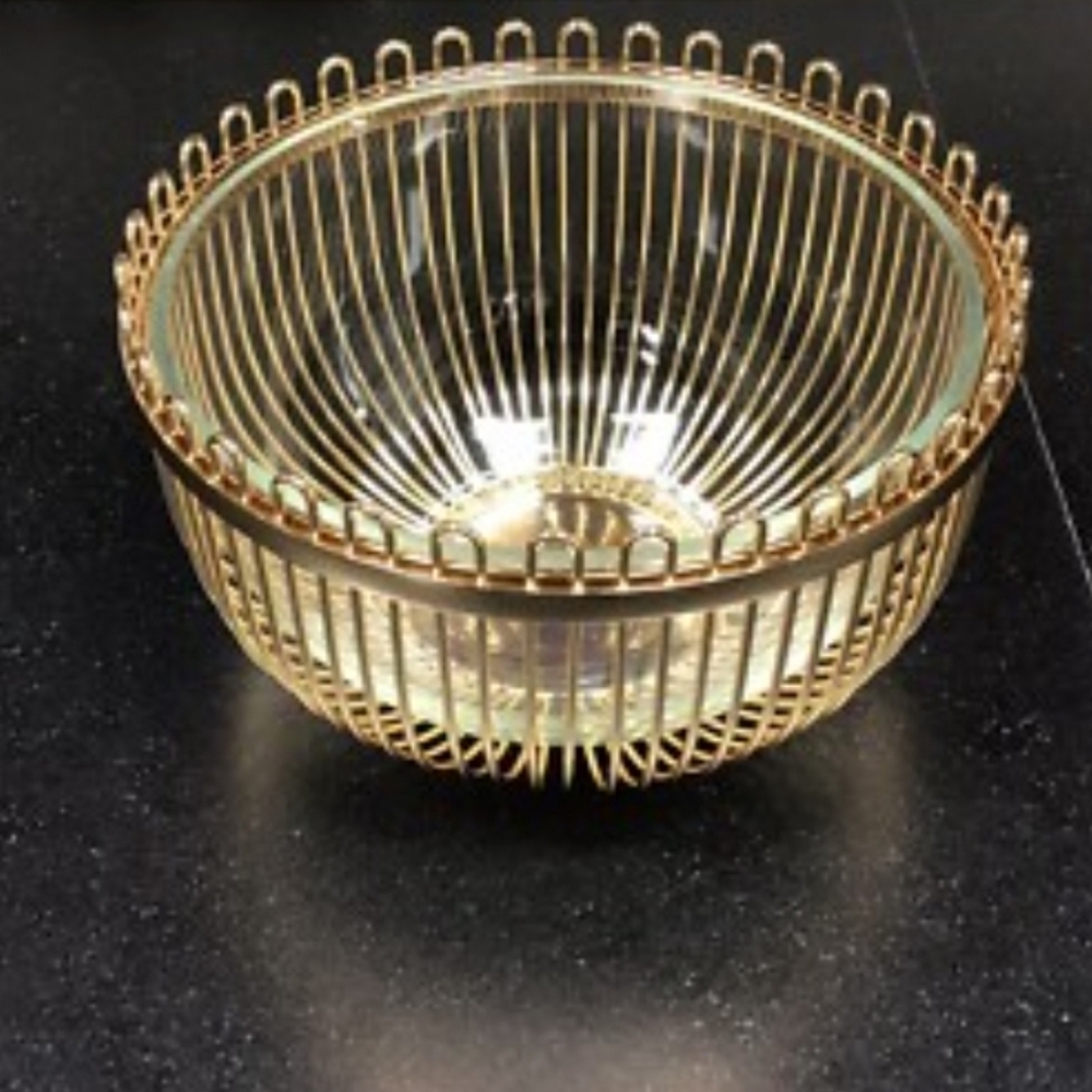 Kate Spade Lenox Glass Metal Wire Bowl Set Keaton St - Picture 2 of 10